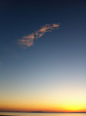 夕空に薄雲